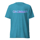 Cincinnati T-Shirt | Neon Iridescent City Design | Elite Tri - Blend - Bluegrass Elite Apparel LLC