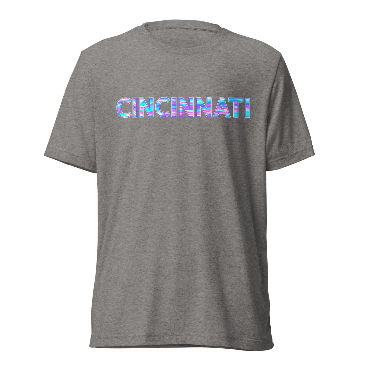 Cincinnati T-Shirt | Neon Iridescent City Design | Elite Tri - Blend - Bluegrass Elite Apparel LLC