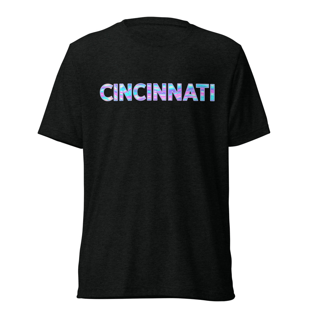 Cincinnati T-Shirt | Neon Iridescent City Design | Elite Tri - Blend - Bluegrass Elite Apparel LLC
