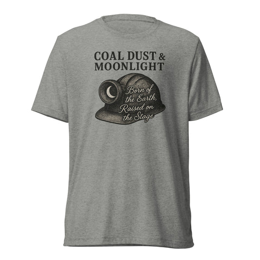 Coal Dust & Moonlight Miner Helmet Script Tee - Bluegrass Elite Apparel LLC
