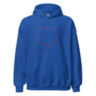 Columbus Hoodie | Red Ohio Outline Design | Unisex - Bluegrass Elite Apparel LLC