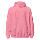 Columbus Hoodie | Red Ohio Outline Design | Unisex - Bluegrass Elite Apparel LLC