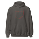 Columbus Hoodie | Red Ohio Outline Design | Unisex - Bluegrass Elite Apparel LLC