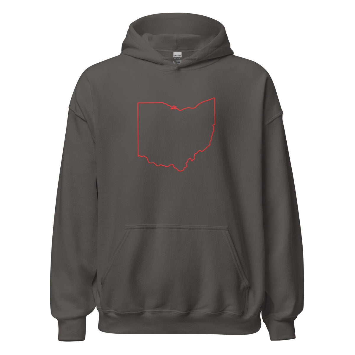 Columbus Hoodie | Red Ohio Outline Design | Unisex - Bluegrass Elite Apparel LLC
