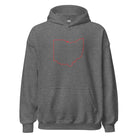 Columbus Hoodie | Red Ohio Outline Design | Unisex - Bluegrass Elite Apparel LLC