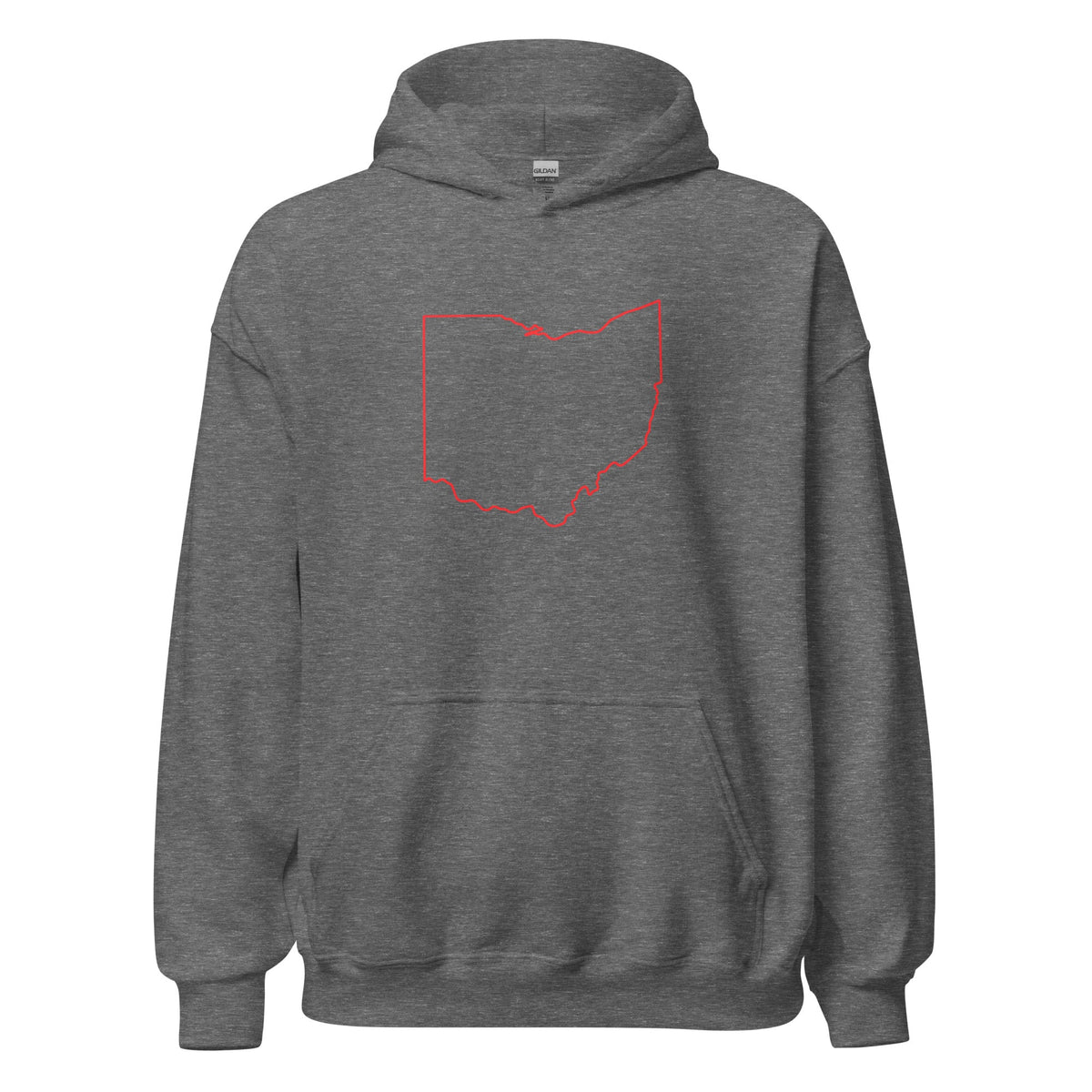 Columbus Hoodie | Red Ohio Outline Design | Unisex - Bluegrass Elite Apparel LLC