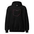 Columbus Hoodie | Red Ohio Outline Design | Unisex - Bluegrass Elite Apparel LLC