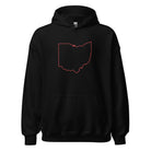 Columbus Hoodie | Red Ohio Outline Design | Unisex - Bluegrass Elite Apparel LLC