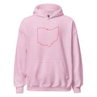 Columbus Hoodie | Red Ohio Outline Design | Unisex - Bluegrass Elite Apparel LLC