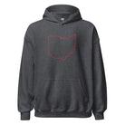 Columbus Hoodie | Red Ohio Outline Design | Unisex - Bluegrass Elite Apparel LLC