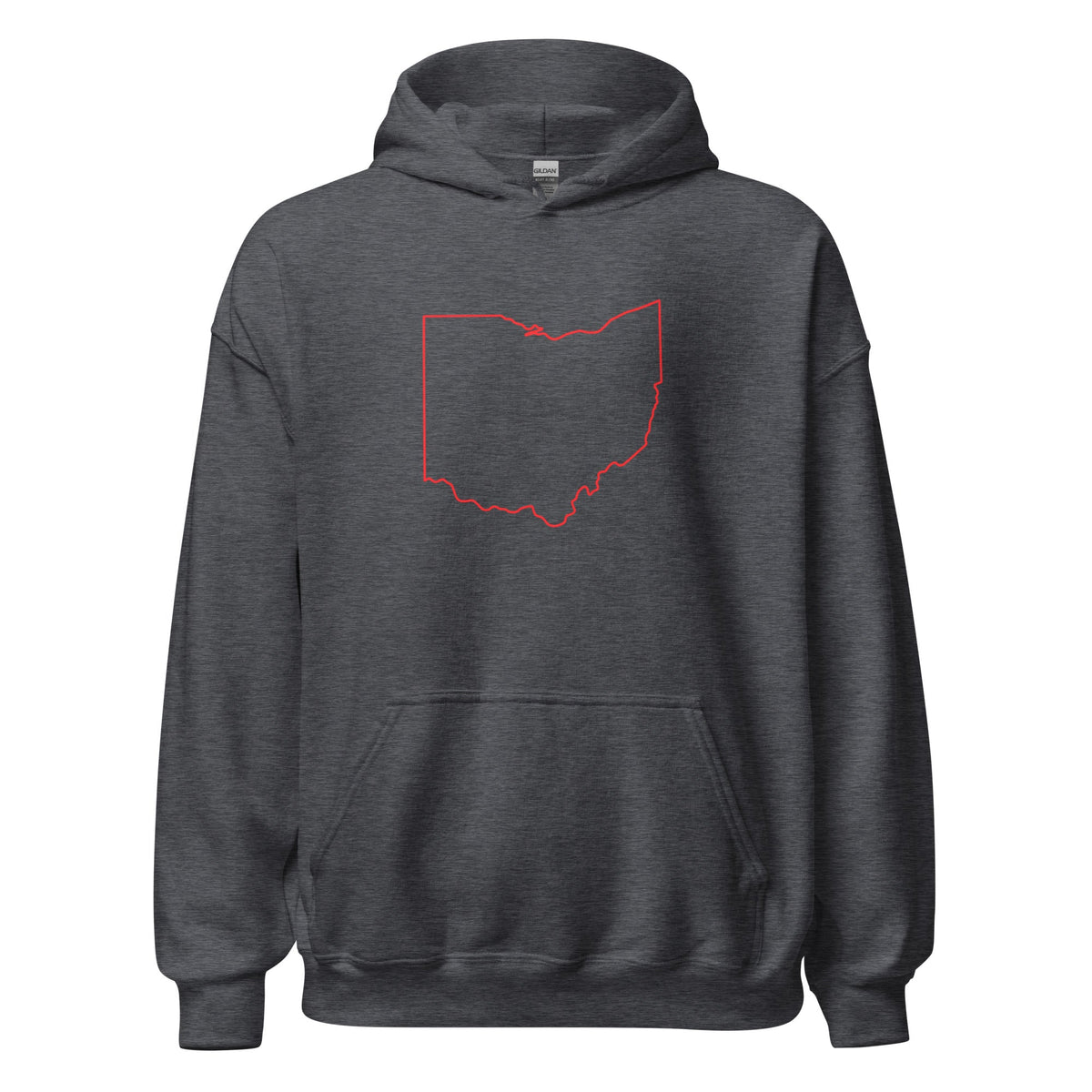 Columbus Hoodie | Red Ohio Outline Design | Unisex - Bluegrass Elite Apparel LLC