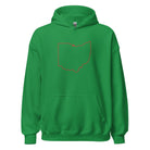 Columbus Hoodie | Red Ohio Outline Design | Unisex - Bluegrass Elite Apparel LLC