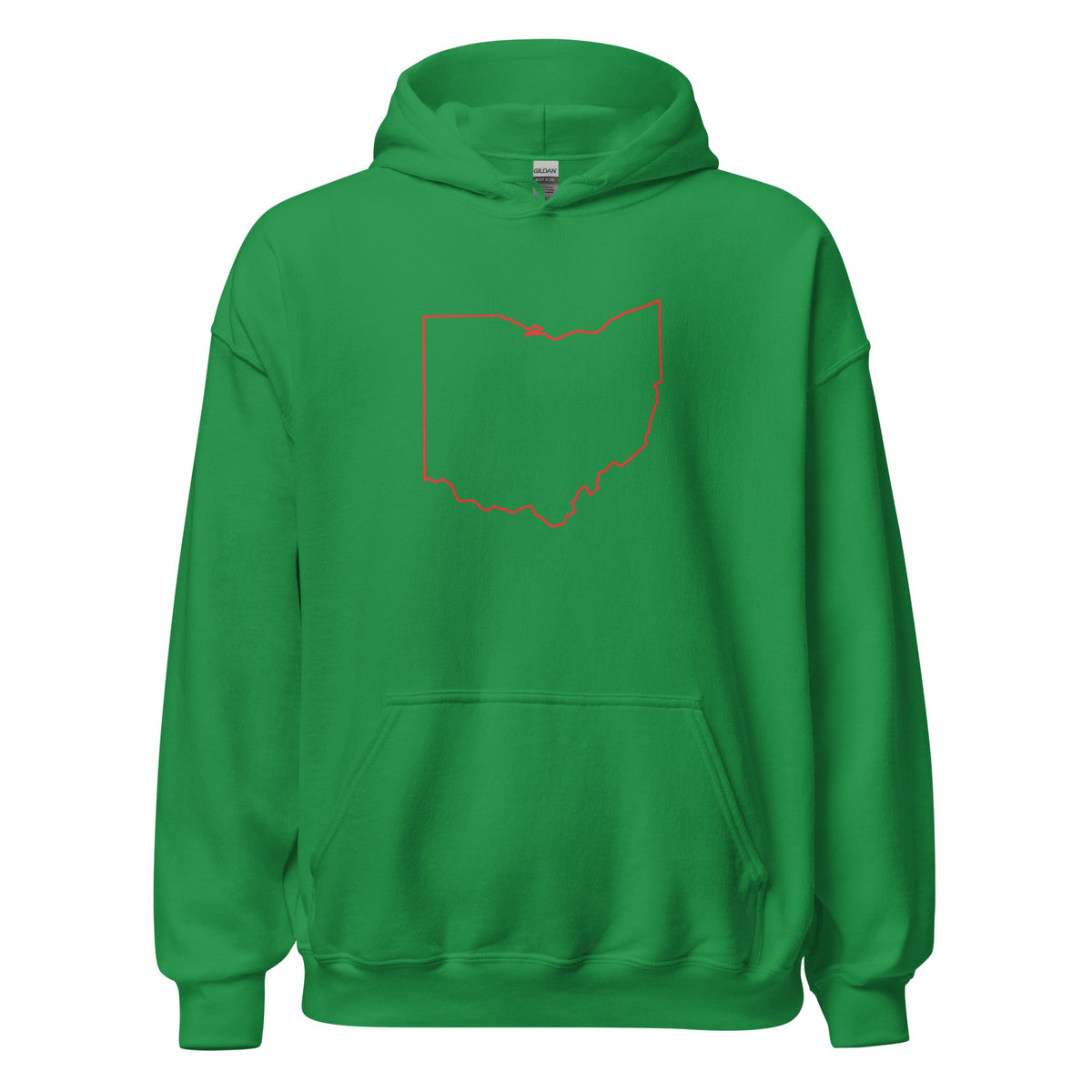 Columbus Hoodie | Red Ohio Outline Design | Unisex - Bluegrass Elite Apparel LLC