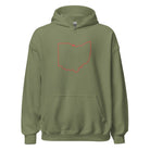 Columbus Hoodie | Red Ohio Outline Design | Unisex - Bluegrass Elite Apparel LLC
