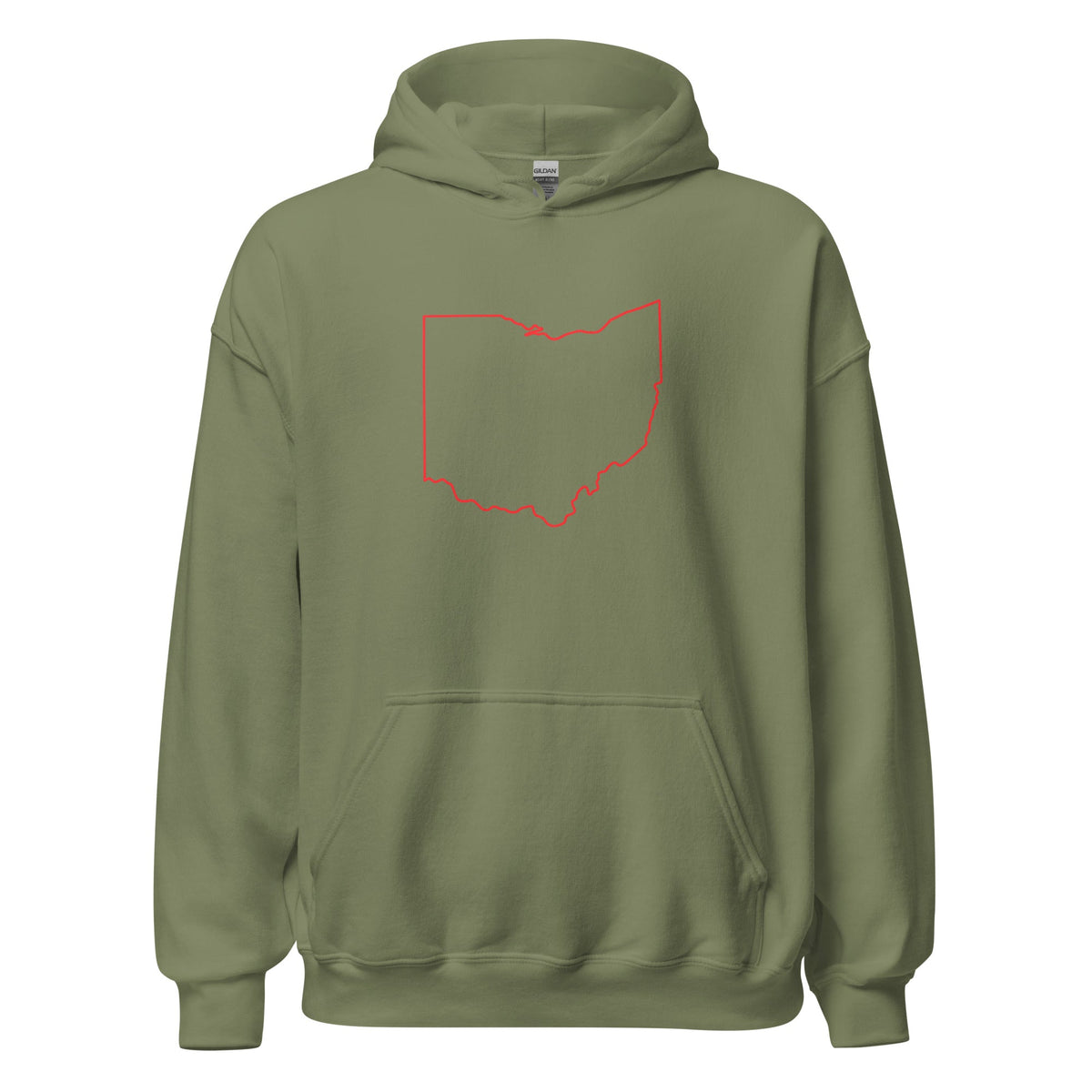 Columbus Hoodie | Red Ohio Outline Design | Unisex - Bluegrass Elite Apparel LLC
