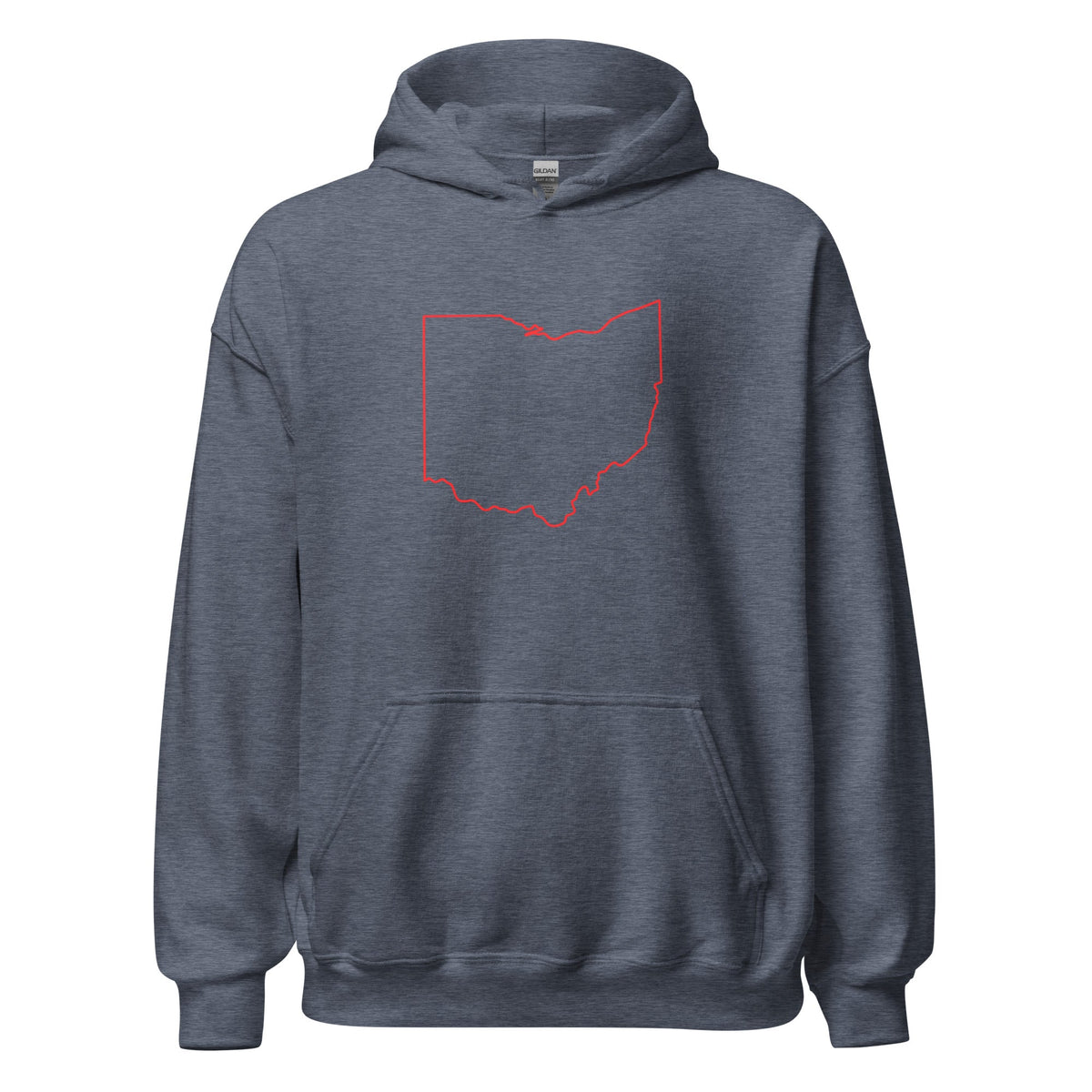 Columbus Hoodie | Red Ohio Outline Design | Unisex - Bluegrass Elite Apparel LLC