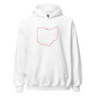 Columbus Hoodie | Red Ohio Outline Design | Unisex - Bluegrass Elite Apparel LLC