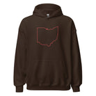 Columbus Hoodie | Red Ohio Outline Design | Unisex - Bluegrass Elite Apparel LLC