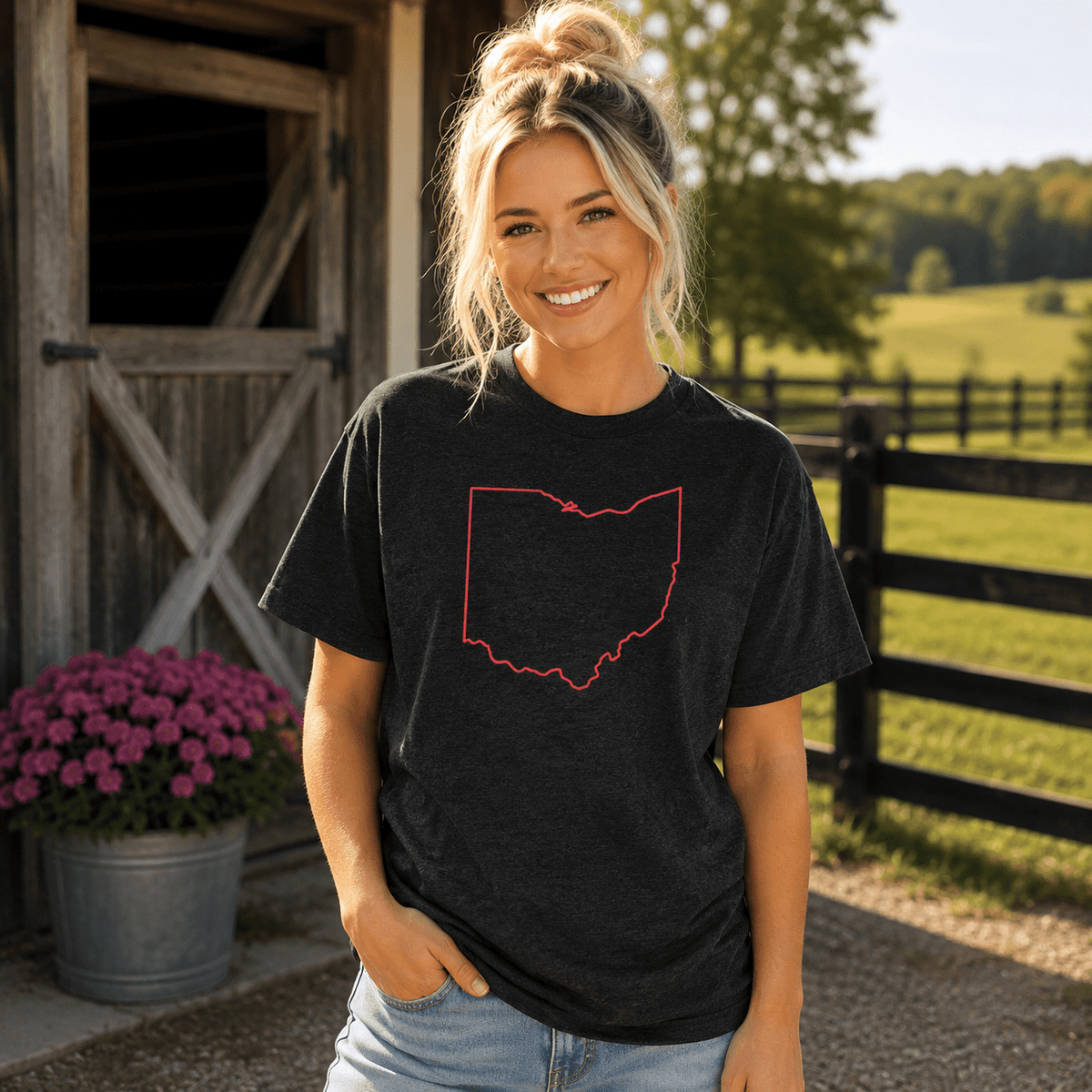Columbus Pride T-Shirt | Ohio Outline Design | Elite - Bluegrass Elite Apparel LLC