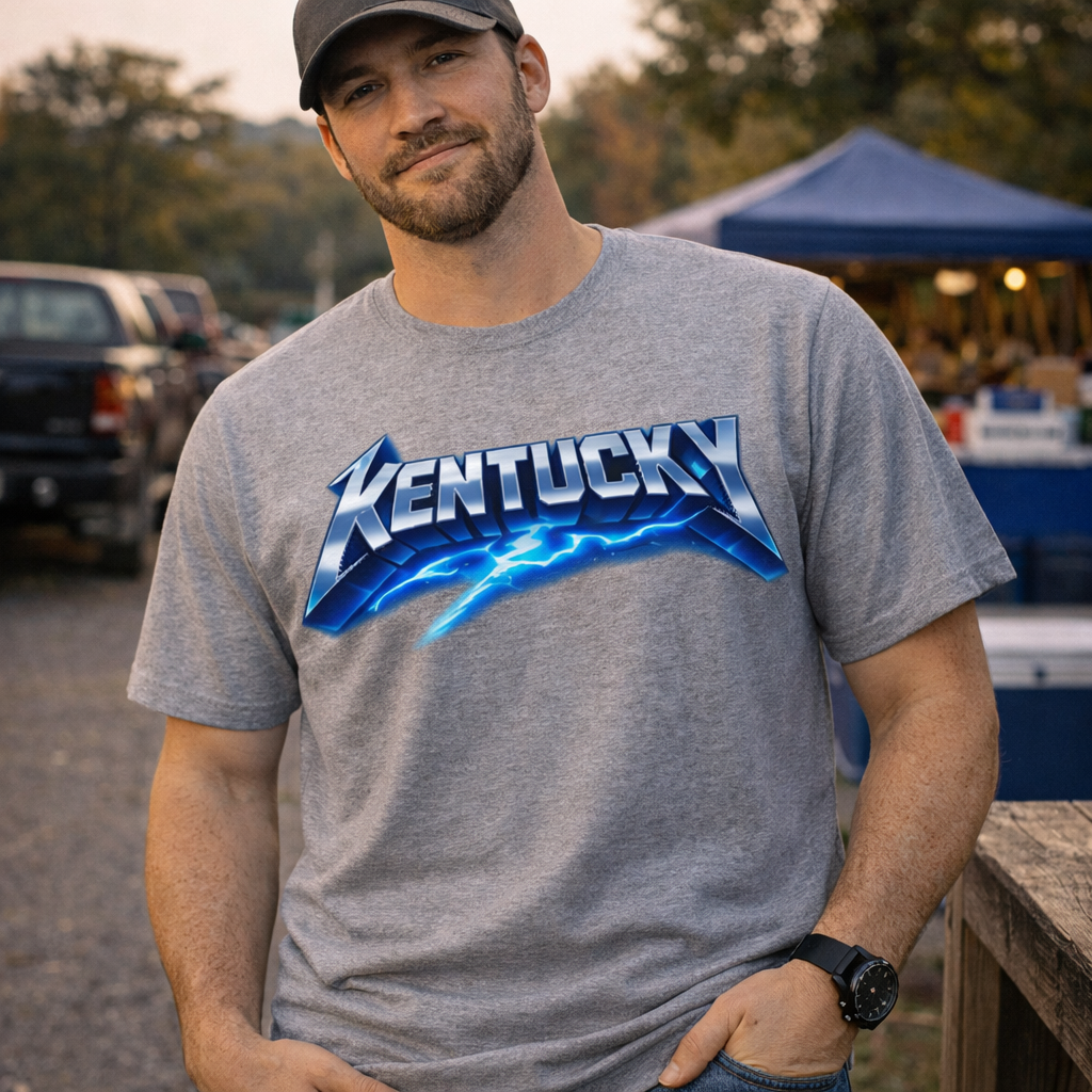 Kentucky Rock T-Shirt | Lightning Bolt Metal Style | Elite