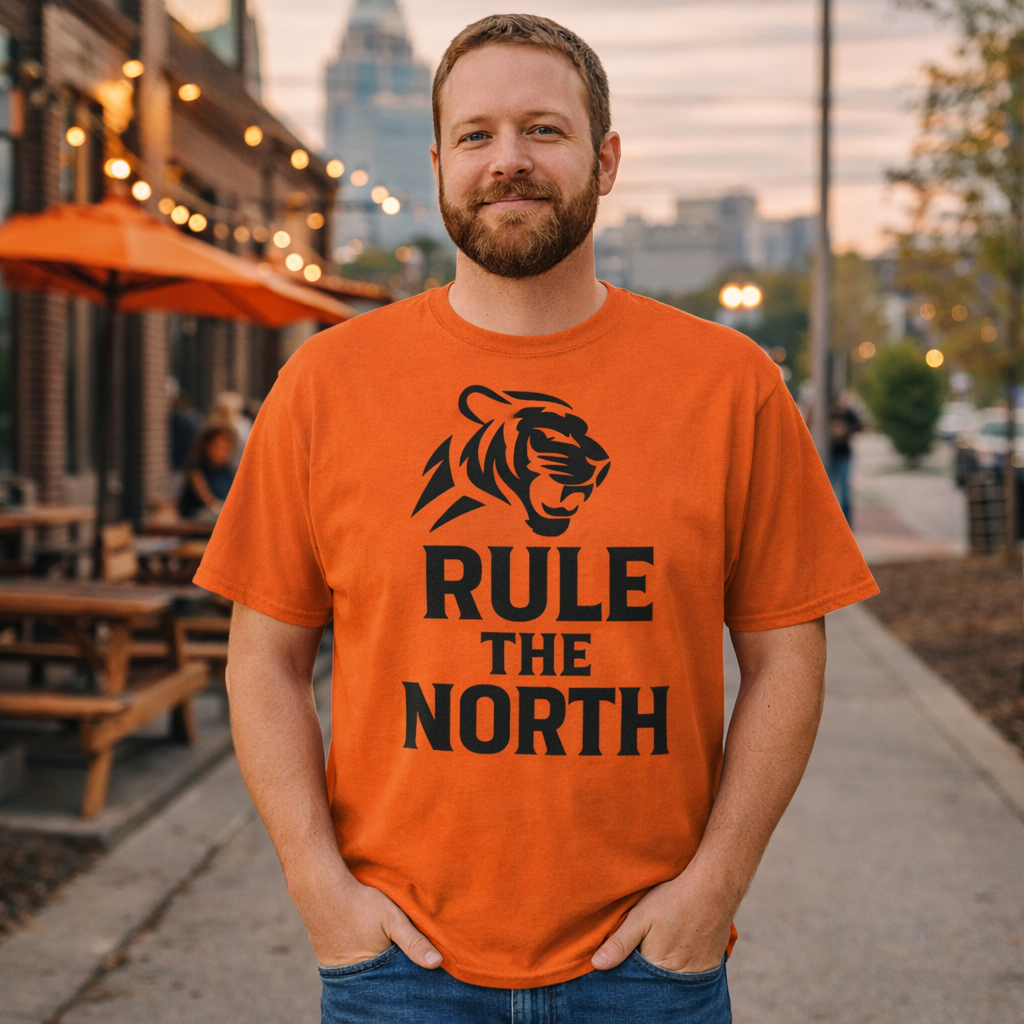Rule the North Tiger T-Shirt | Bold Black Graphic Tee | Basic
