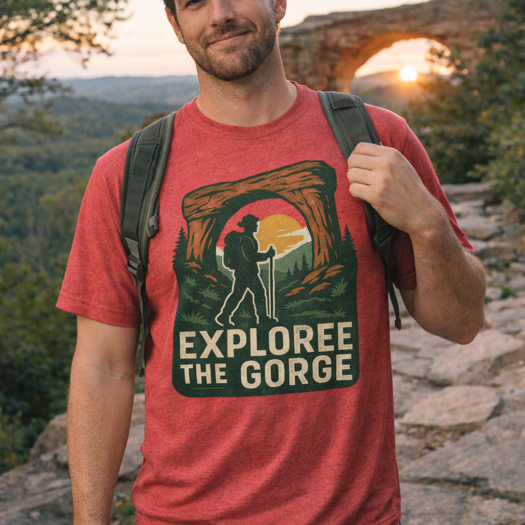 Red River Gorge Hiking Shirt | Explore the Gorge Tee | Elite Tri-Blend