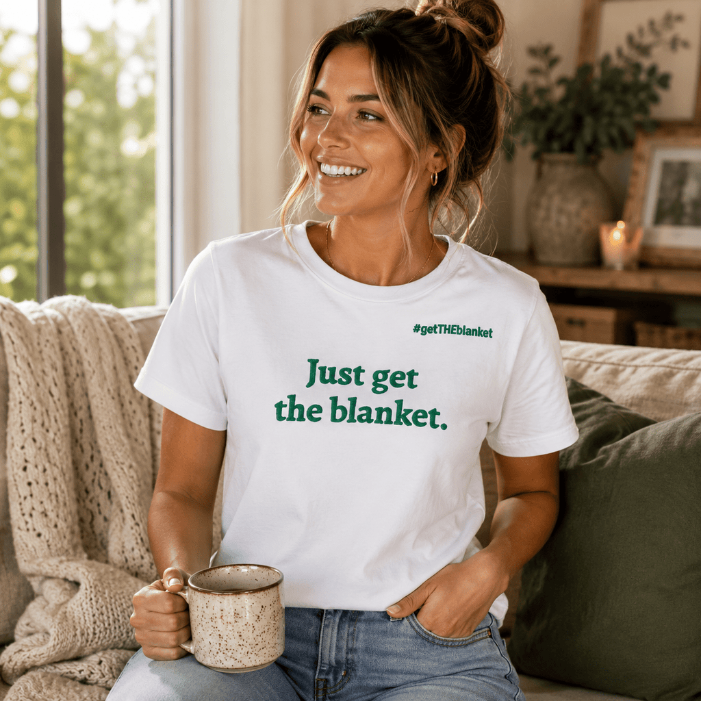 de de Cox Romance Reader T-Shirt | Just Get the Blanket Winter Design | Classic Airlume - Bluegrass Elite Apparel LLC