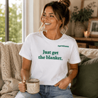 de de Cox Romance Reader T-Shirt | Just Get the Blanket Winter Design | Classic Airlume - Bluegrass Elite Apparel LLC