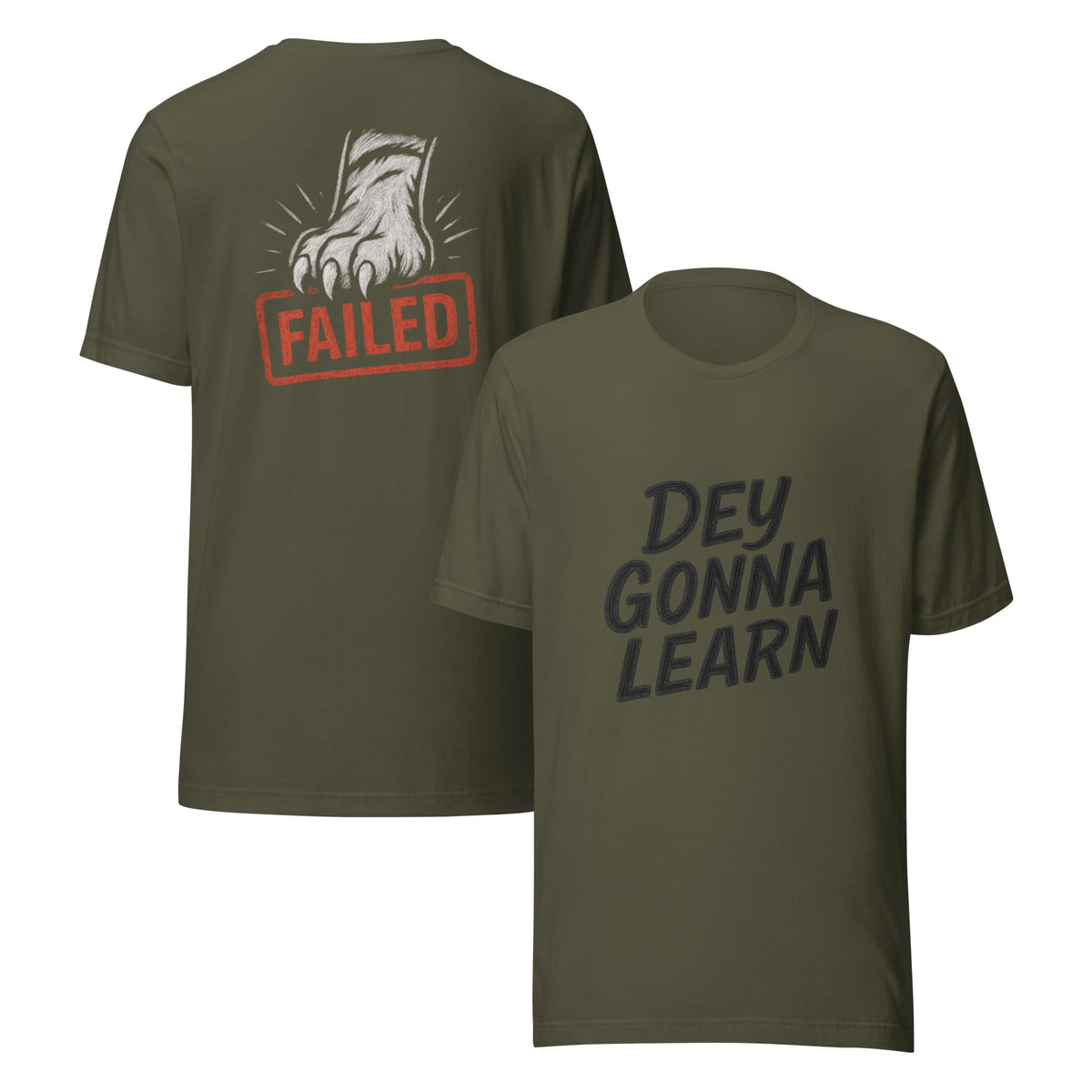 Dey Gonna Learn T-Shirt | Chalkboard Style with Tiger Paw | Elite - Bluegrass Elite Apparel LLC