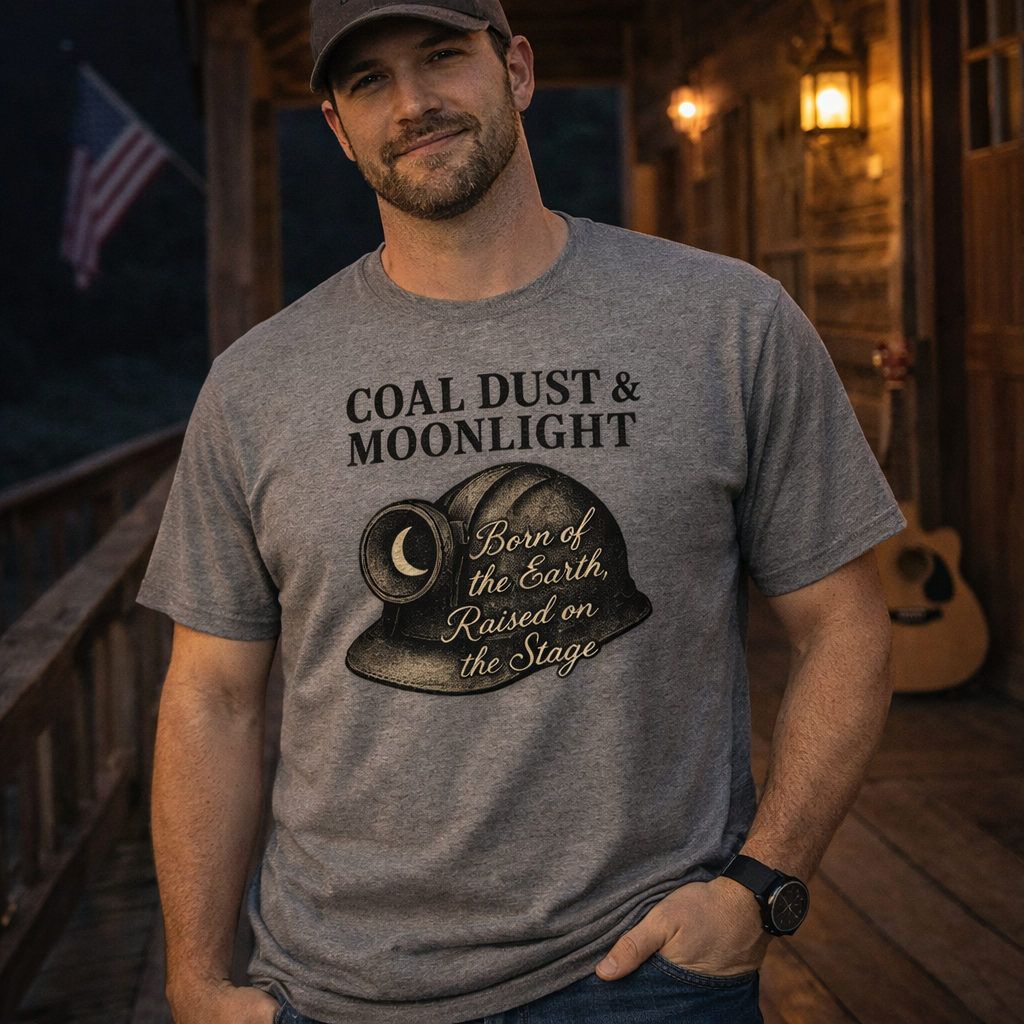 Coal Dust & Moonlight Miner Helmet Script Tee
