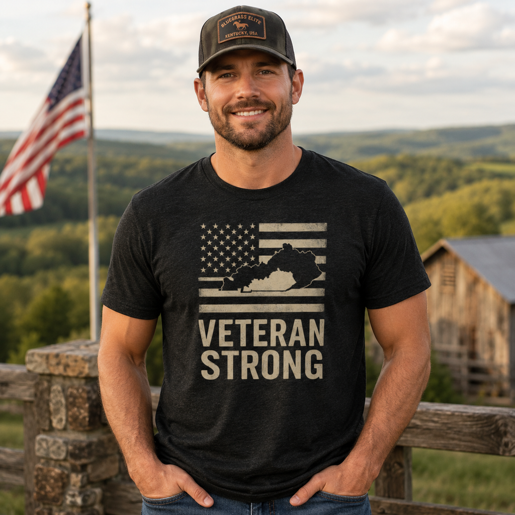 Kentucky Veteran Strong Tee | Military Pride & Bluegrass Heritage Shirt