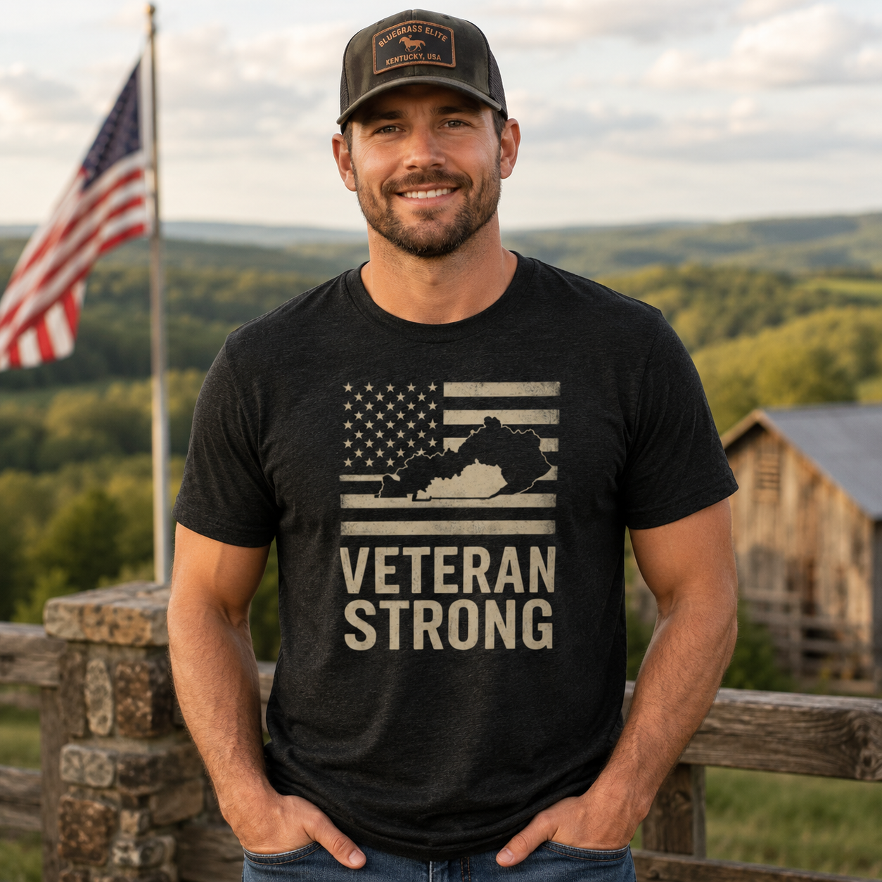 Kentucky Veteran Strong Tee | Military Pride & Bluegrass Heritage Shirt
