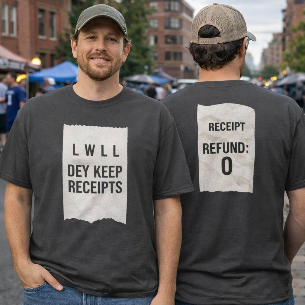 Dey Keep Receipts T-Shirt | Parody Style Receipt Graphic Tee | Elite