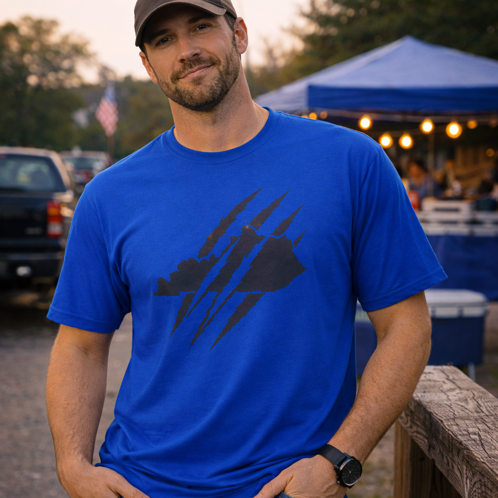 Kentucky Outline T-Shirt | Claw Marks Graphic Design | Classic