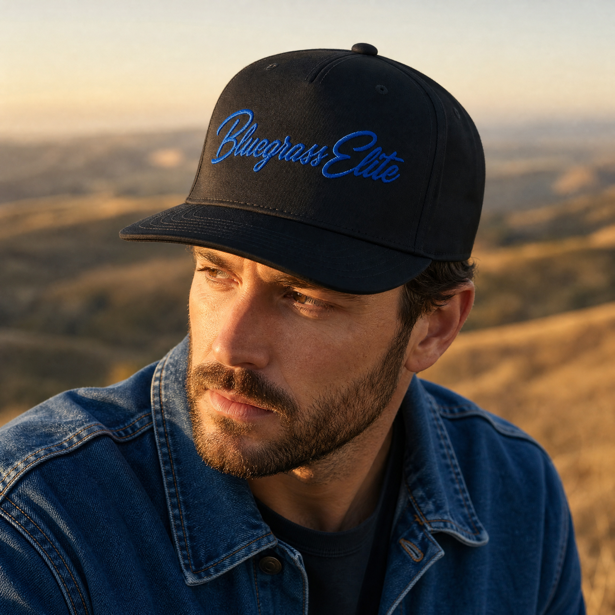 Bluegrass Elite 5 Panel Cap | 3D Cursive Embroidered Logo