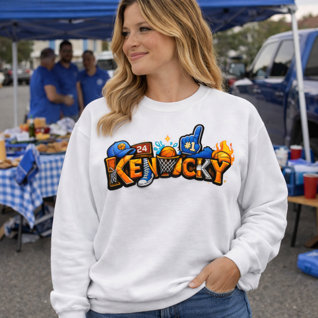 Kentucky Basketball Sweatshirt | Word Art Design | Premium Fleece