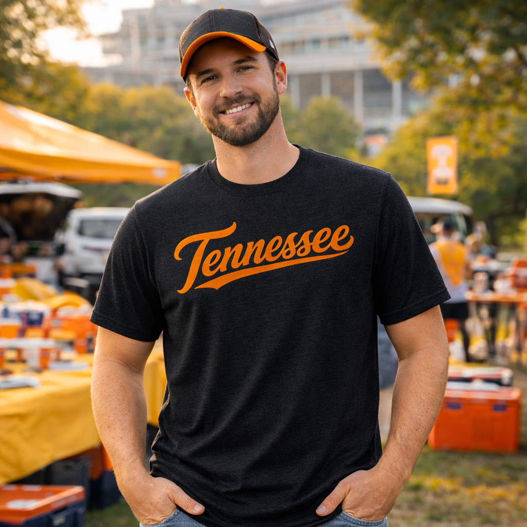 Tennessee Neon T-Shirt | Retro Glow Script | Elite Tri-Blend