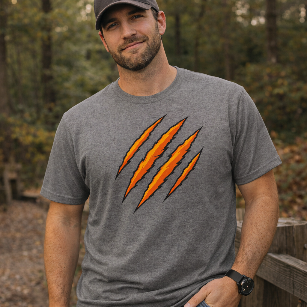Tiger Claw T-Shirt | Rugged Graphic Style Tee | Classic