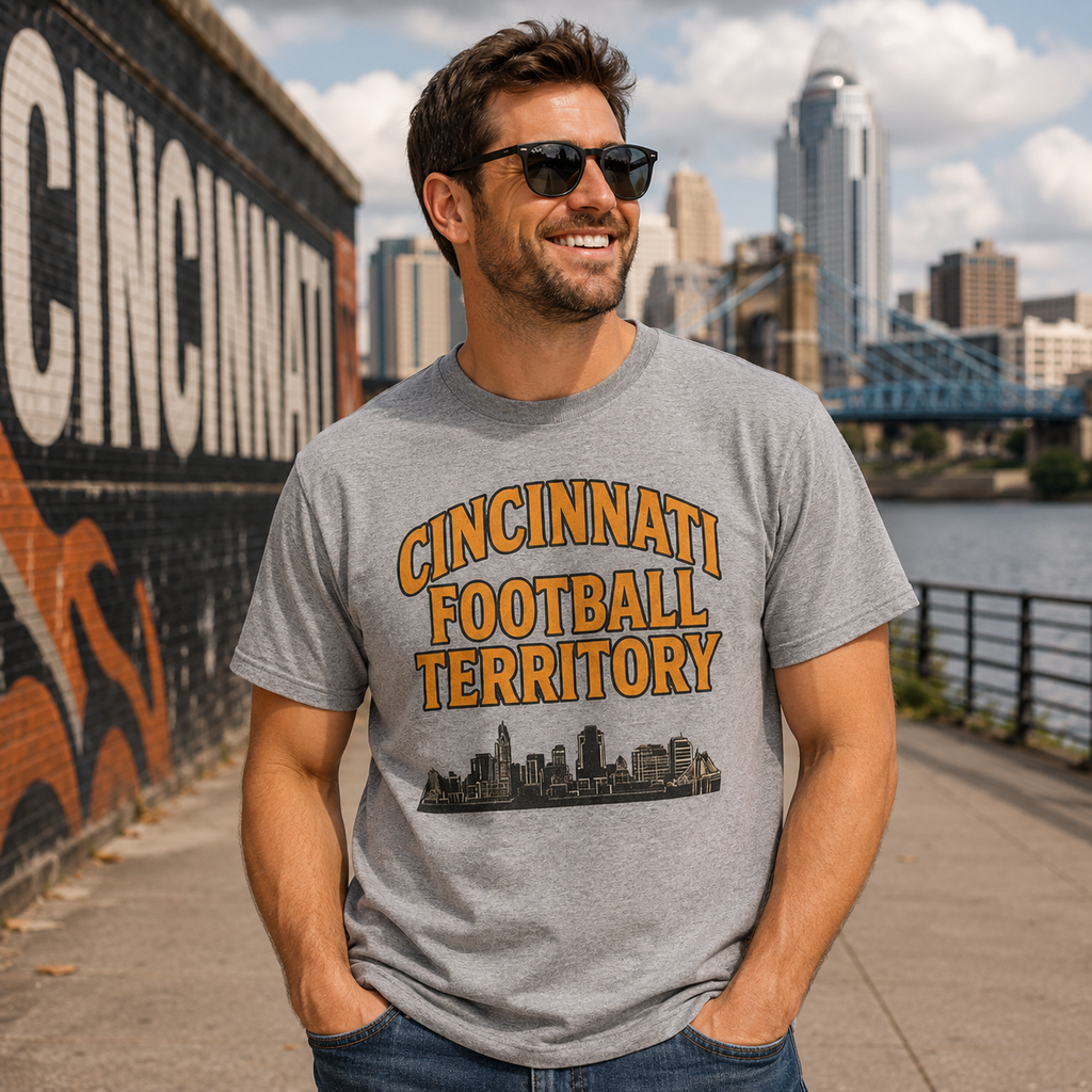 Cincinnati Football Shirt | Vintage Skyline Territory Design | Elite