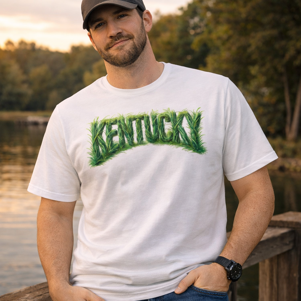 Kentucky Grass Tee | Bluegrass Typography Design | Classic