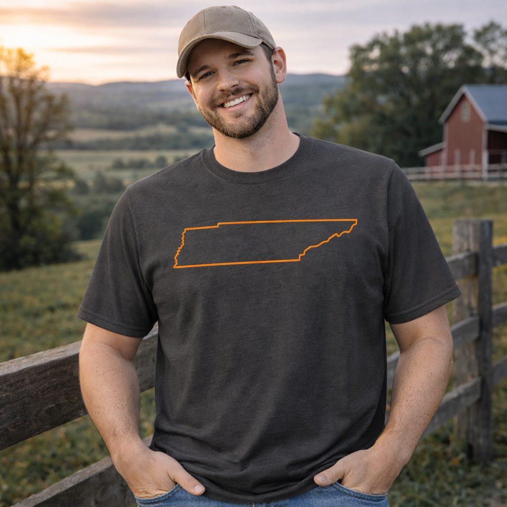 Tennessee Outline T-Shirt | Bold State Pride Design | Classic Cotton