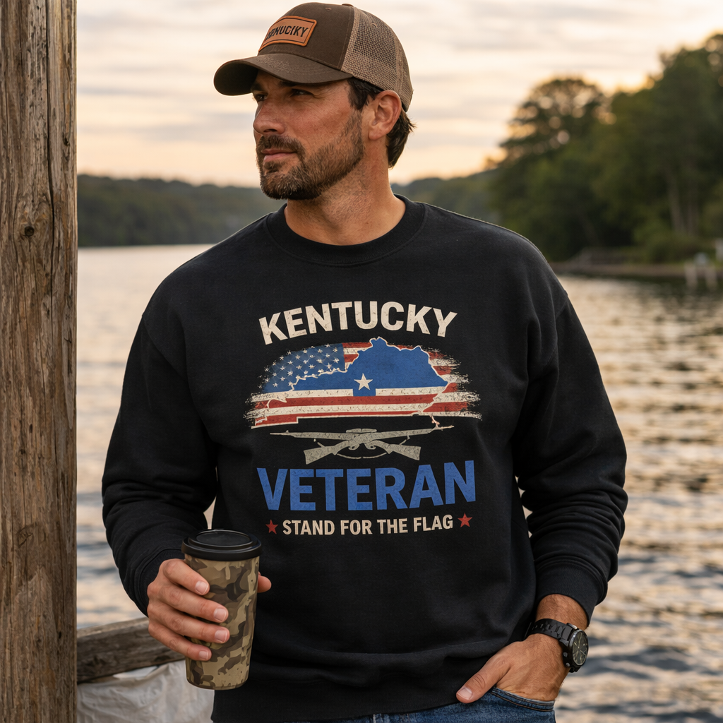 Kentucky Veteran Stand for the Flag Sweatshirt | Patriotic Warmth