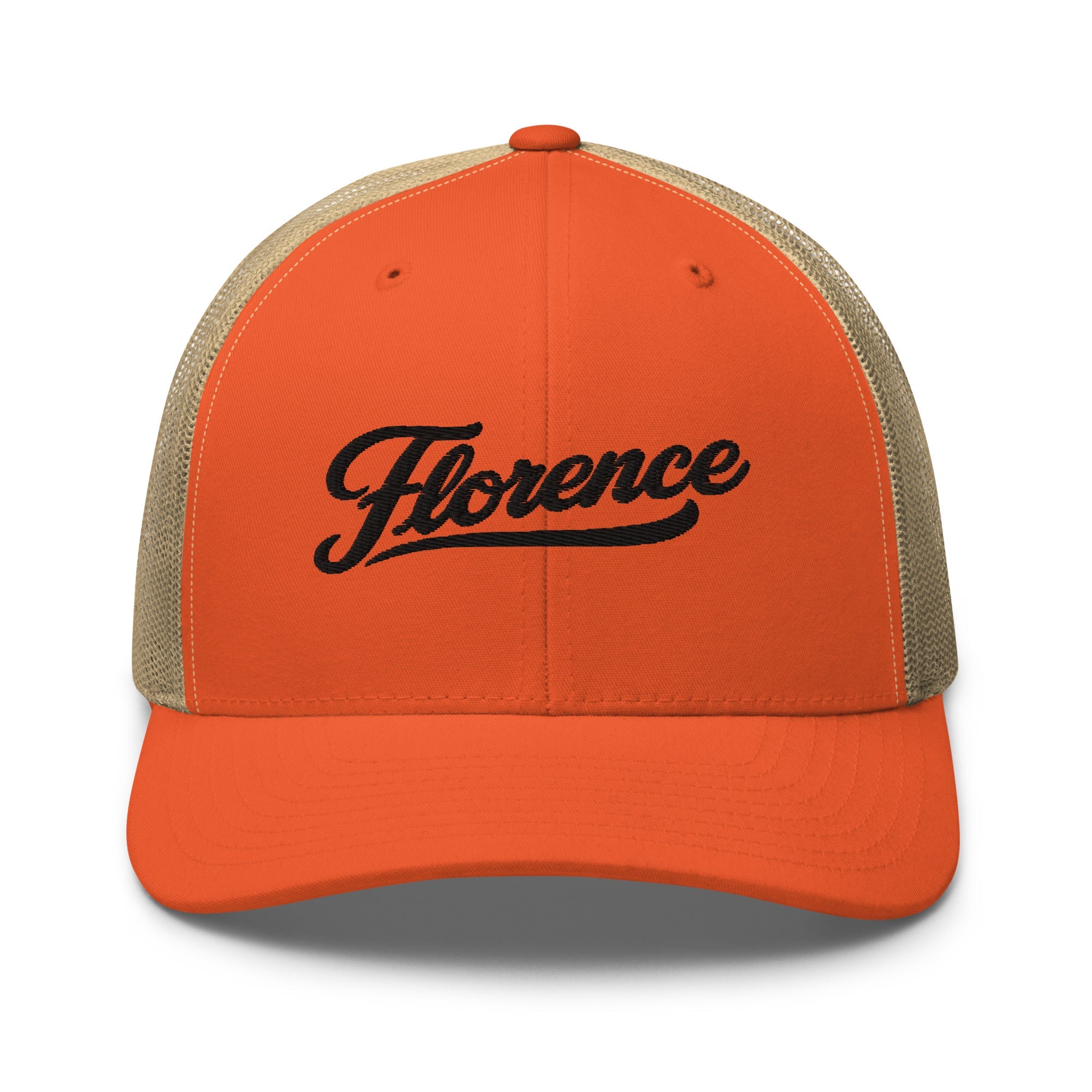 Florence Script Trucker Cap – Kentucky City Series Classic Mesh Hat - Bluegrass Elite Apparel LLC