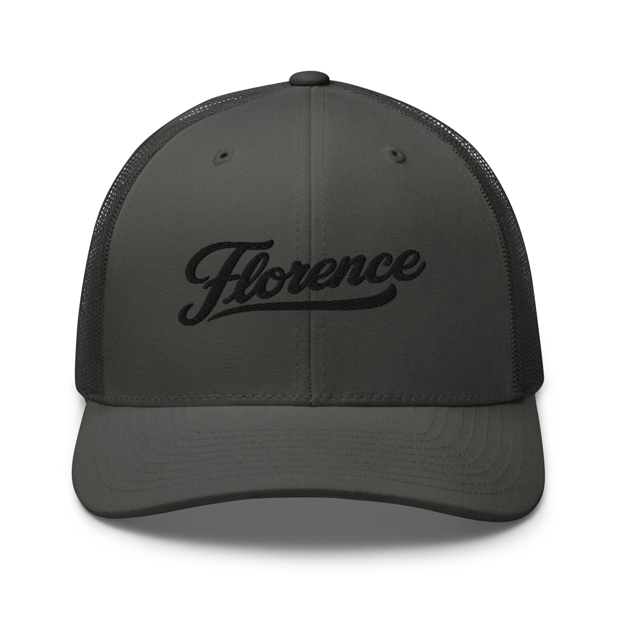 Florence Script Trucker Cap – Kentucky City Series Classic Mesh Hat - Bluegrass Elite Apparel LLC