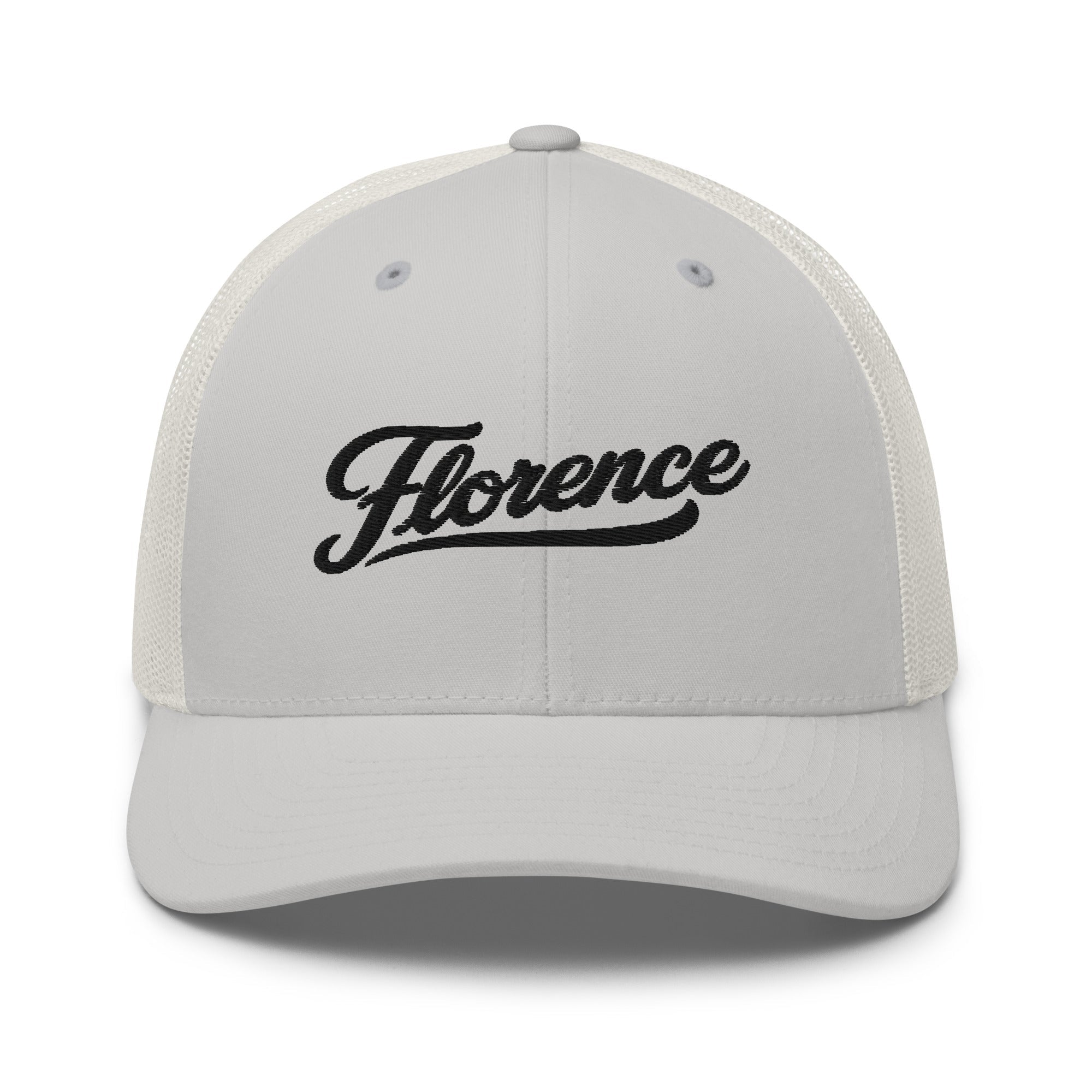 Florence Script Trucker Cap – Kentucky City Series Classic Mesh Hat - Bluegrass Elite Apparel LLC