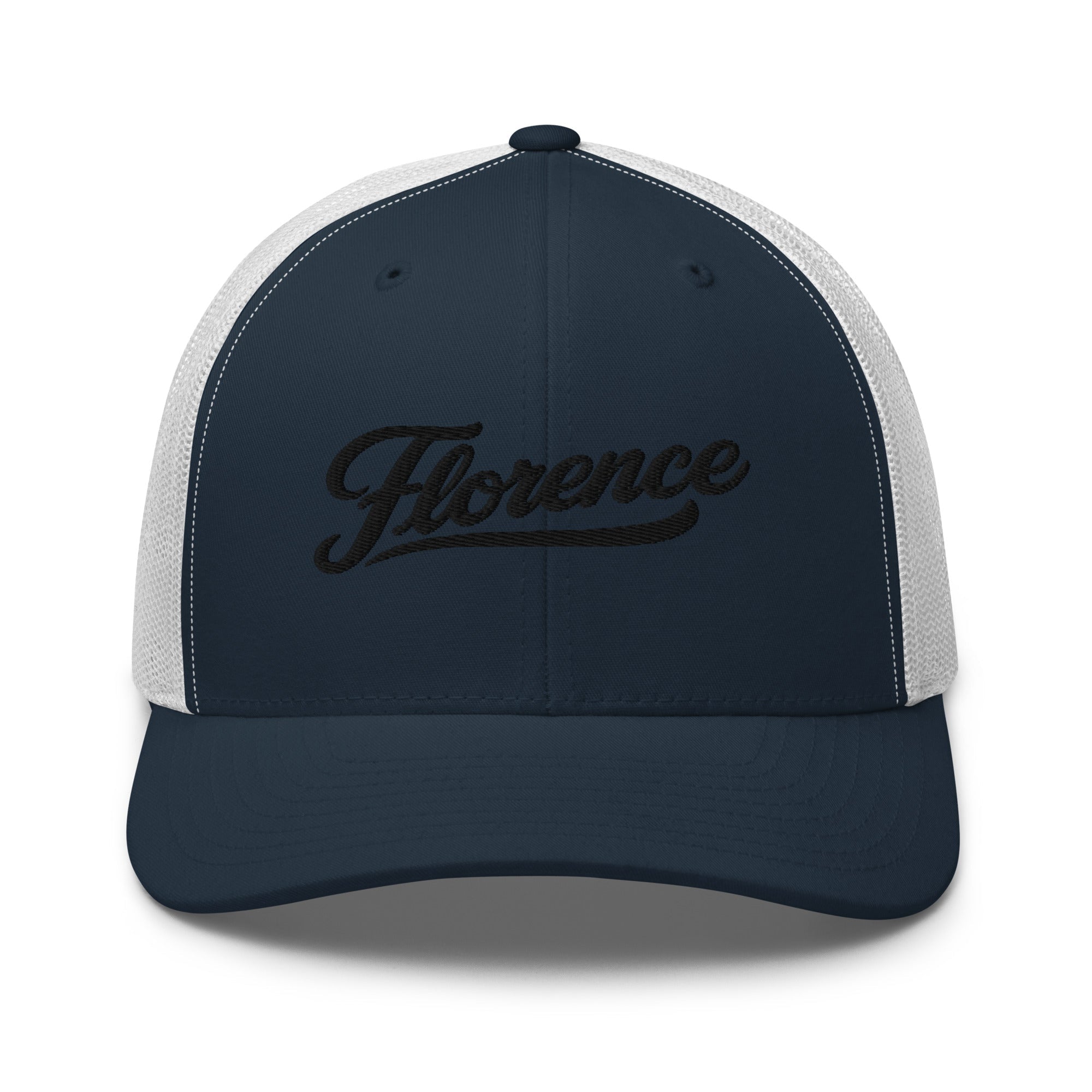 Florence Script Trucker Cap – Kentucky City Series Classic Mesh Hat - Bluegrass Elite Apparel LLC