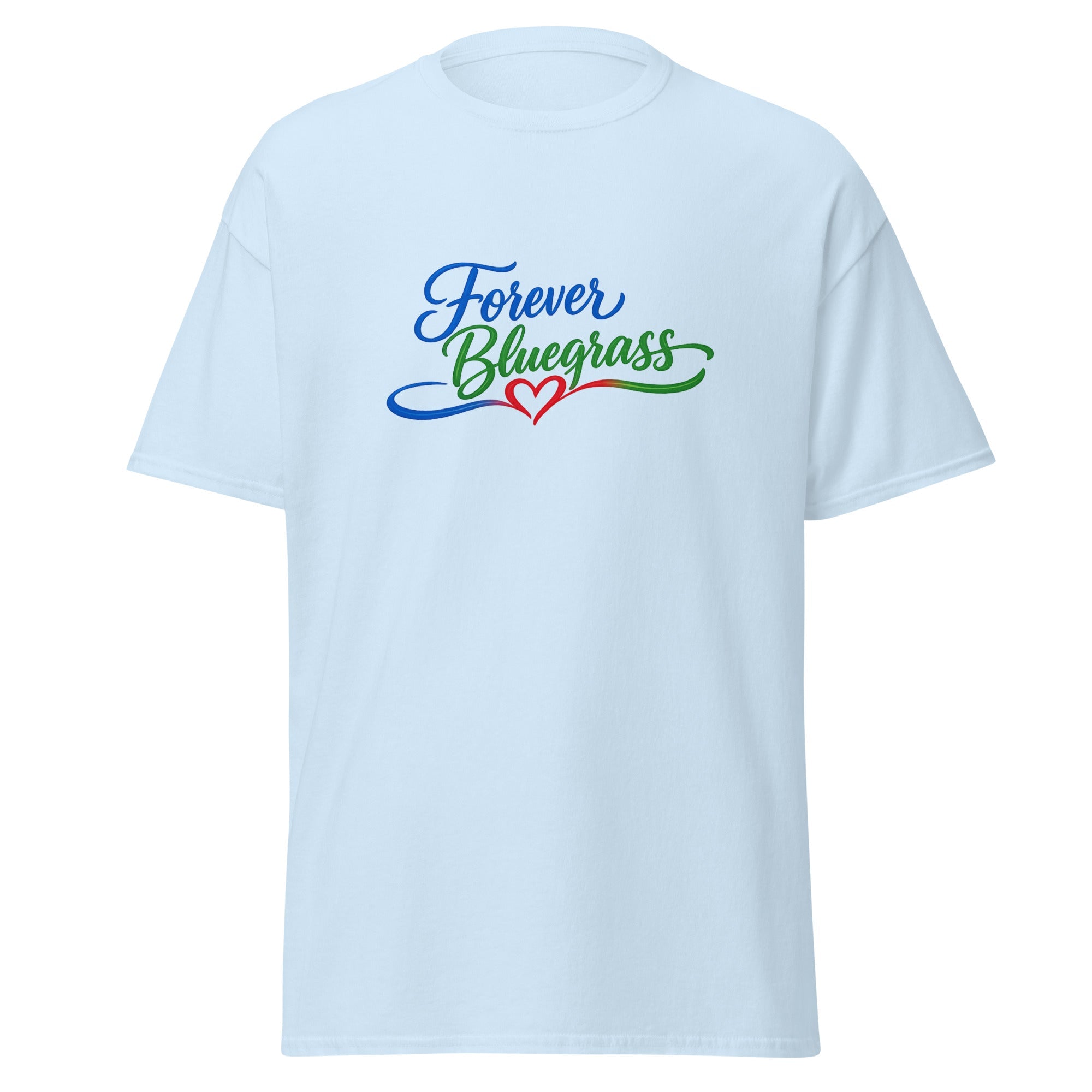 Forever Bluegrass T-Shirt | Script Heart Design | Basic Cotton - Bluegrass Elite Apparel LLC