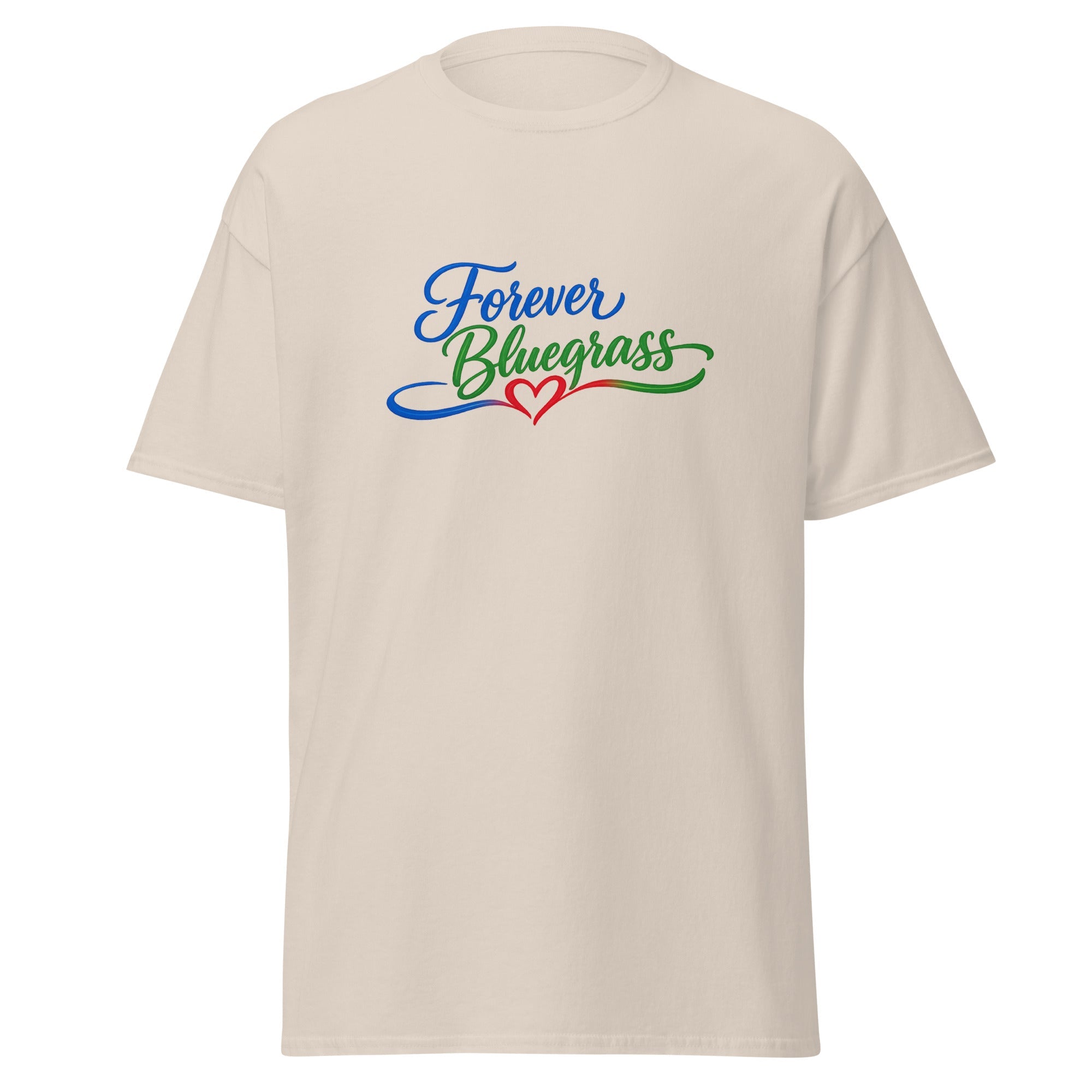 Forever Bluegrass T-Shirt | Script Heart Design | Basic Cotton - Bluegrass Elite Apparel LLC