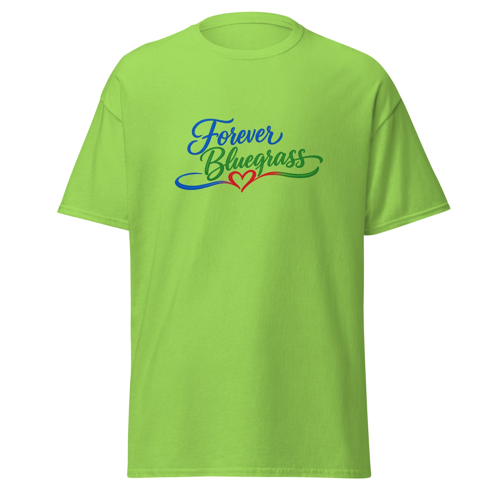 Forever Bluegrass T-Shirt | Script Heart Design | Basic Cotton - Bluegrass Elite Apparel LLC
