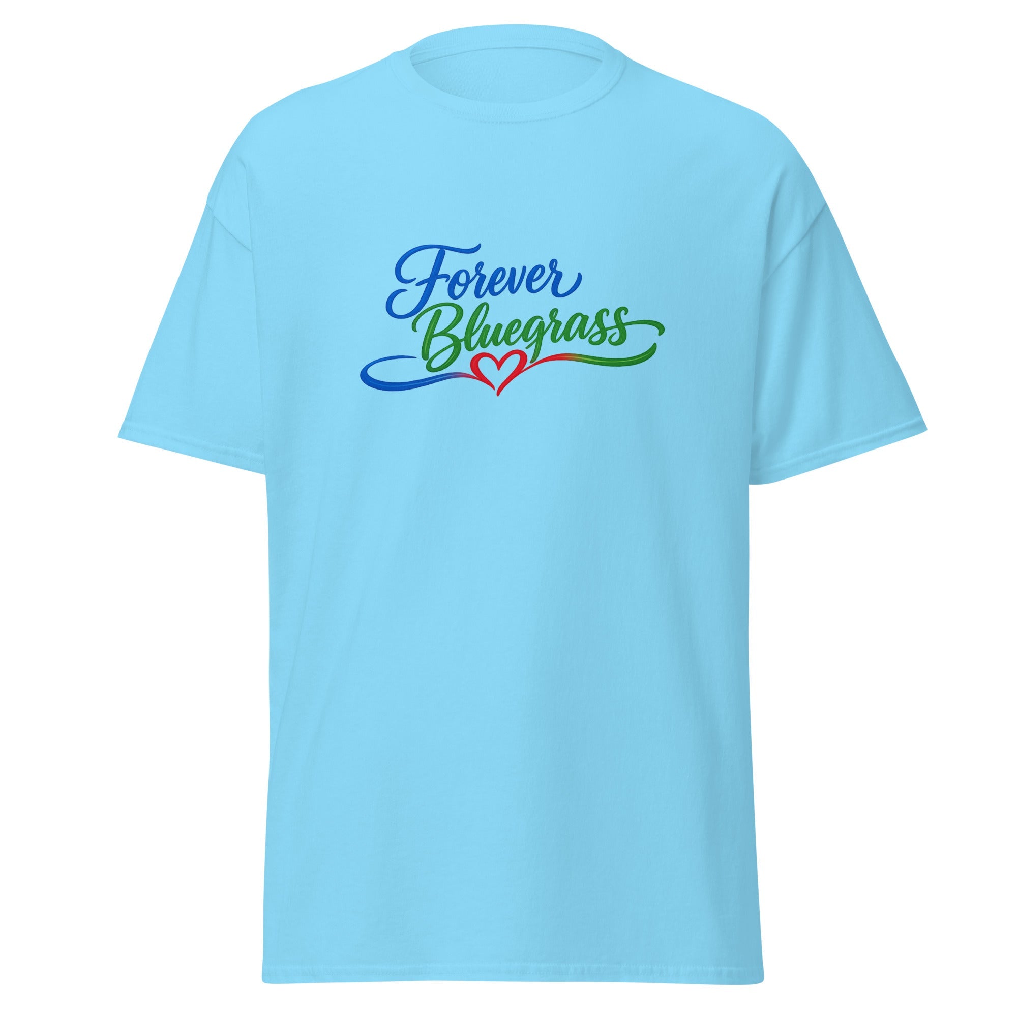 Forever Bluegrass T-Shirt | Script Heart Design | Basic Cotton - Bluegrass Elite Apparel LLC